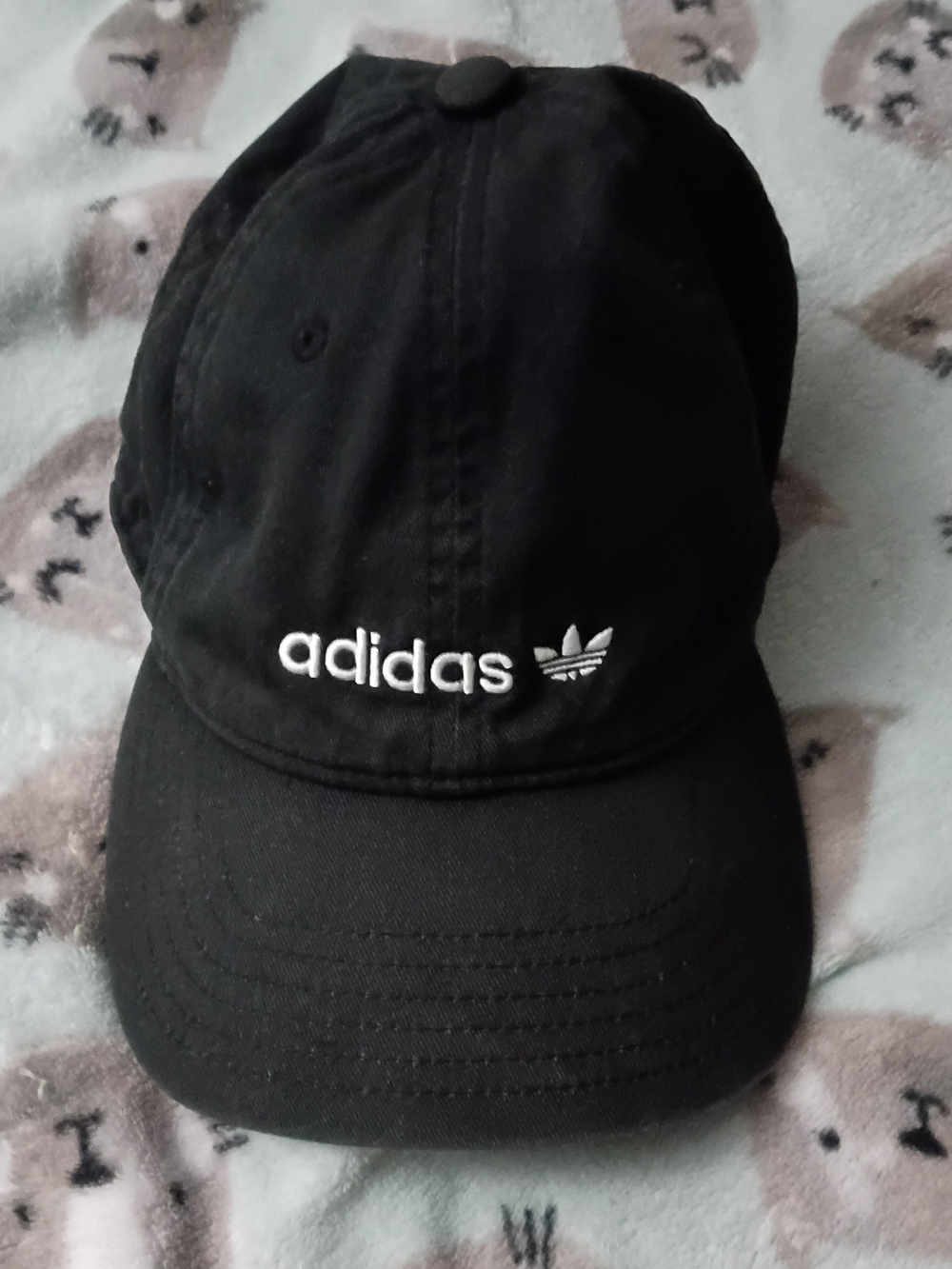 adidas Women's Black Cap with White Trefoil